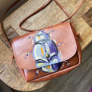 CUSTOM HANDPAINTED Beetle Purse